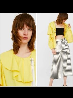 NWT Mango Raffled Yellow Jacket
